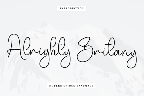 Alrighty Britany: A Warm, Rhythmic Script Font for Modern Branding