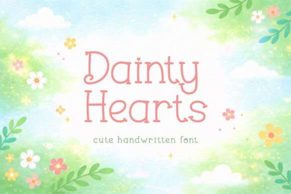 Dainty Hearts: A Playful Handwritten Font for Digital Creatives