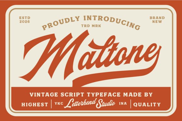 Maltone: A Vintage Script Typeface for Makers