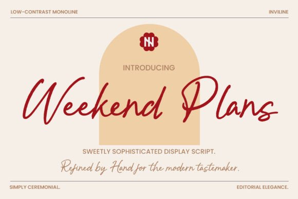 Weekend Plans: A Monoline Script Font for Modern Digital Communication